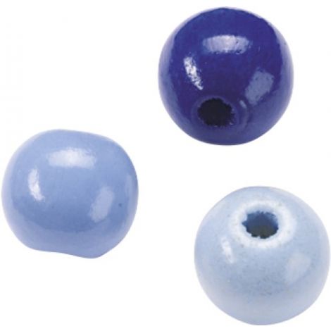 Koraliki drewniane Knorr Prandell mix niebieski, 10mm
